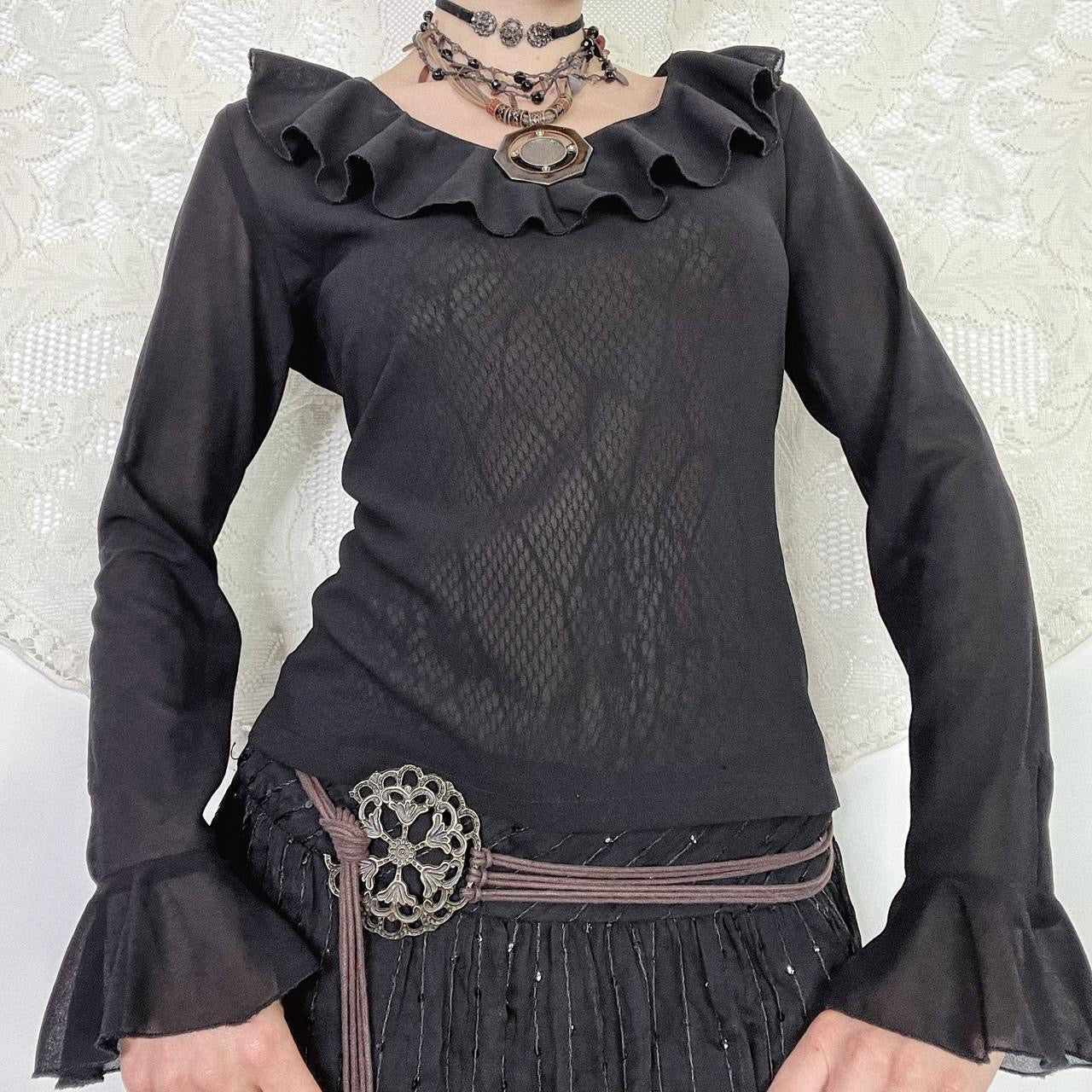 RUFFLE BLOUSE - UK 12