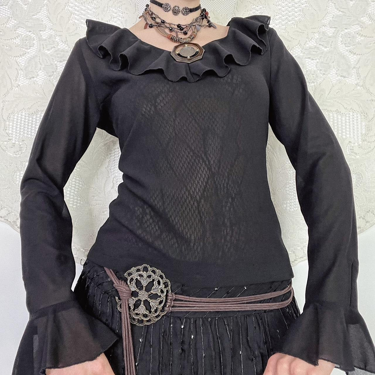 RUFFLE BLOUSE - UK 12