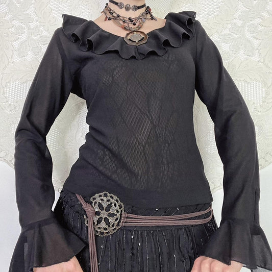 RUFFLE BLOUSE - UK 12